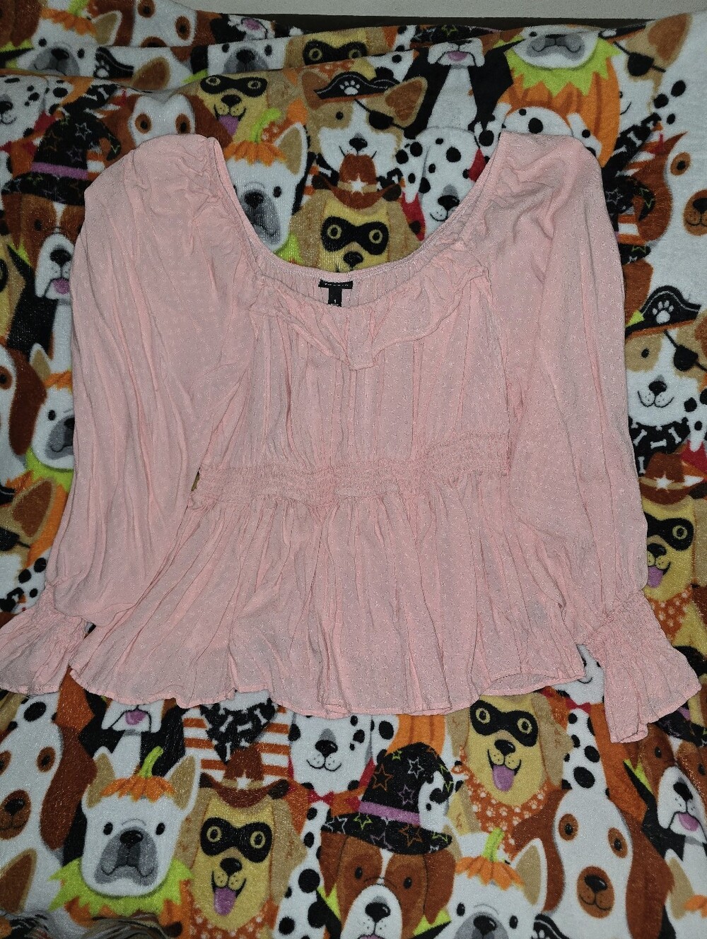Torrid Baby Pink Flowy Long Sleeve Blouse 1x